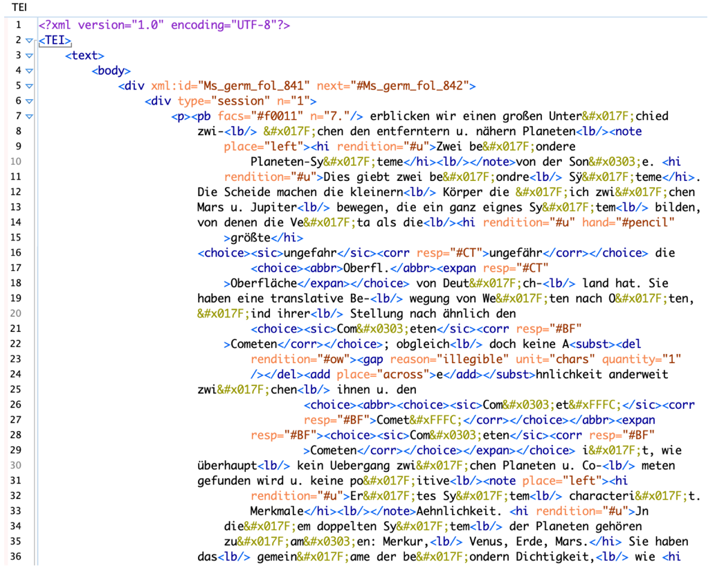 Fig. 1: XML-Page from the German Text Archive